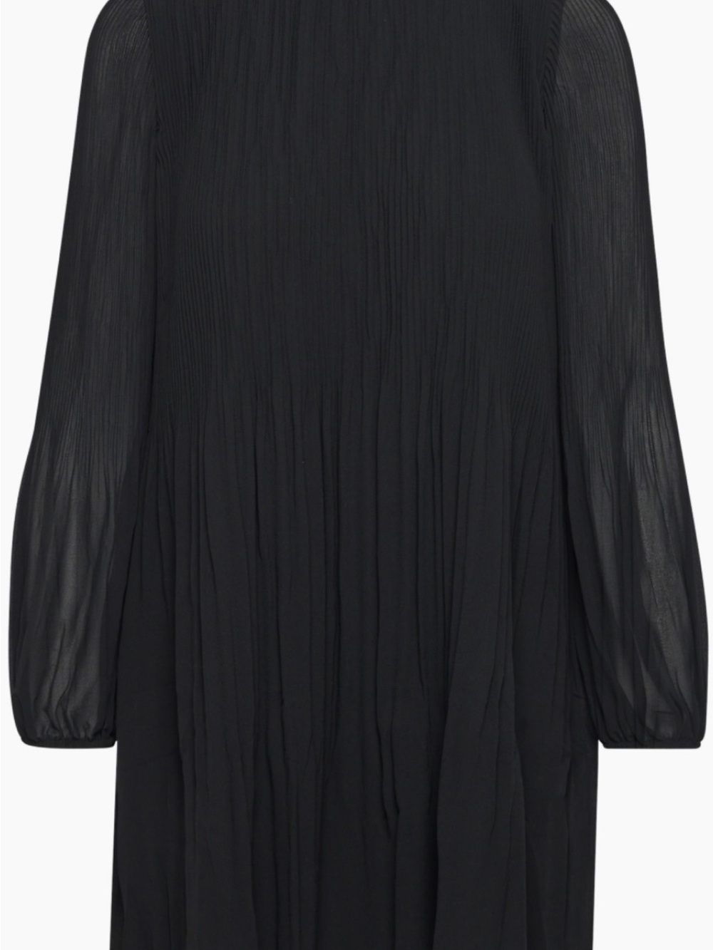 Wilfred Black Pleated Long-Sleeve Dress